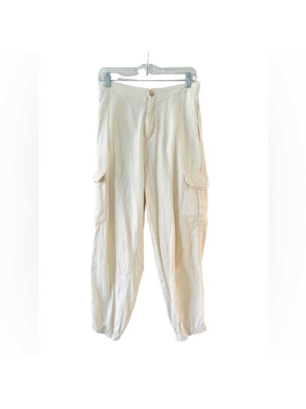Zara Linen Cargo Jogger Pants In Cream
Size 6 - Picture 5 of 7